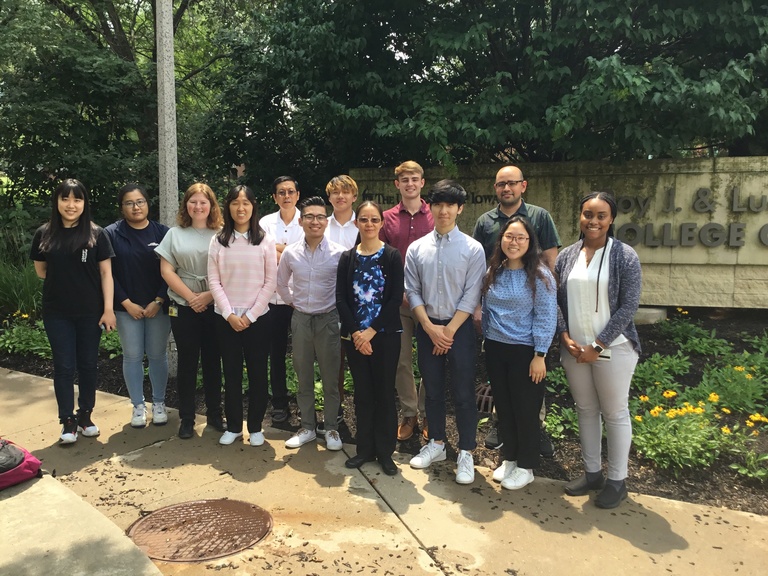 Lab members group photo, outdoors